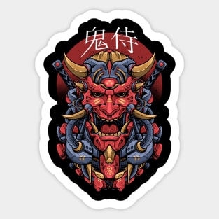 oni mecha samurai Sticker